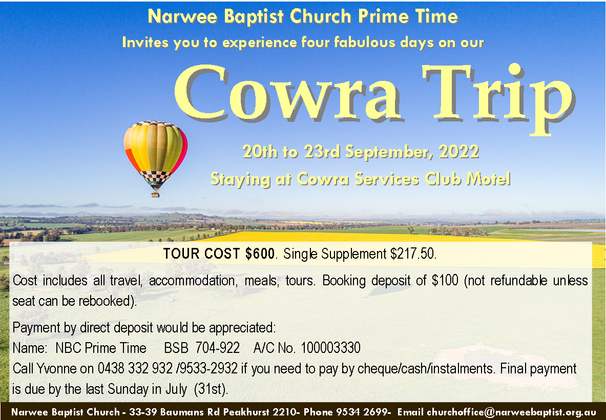Prime Time- Cowra Trip