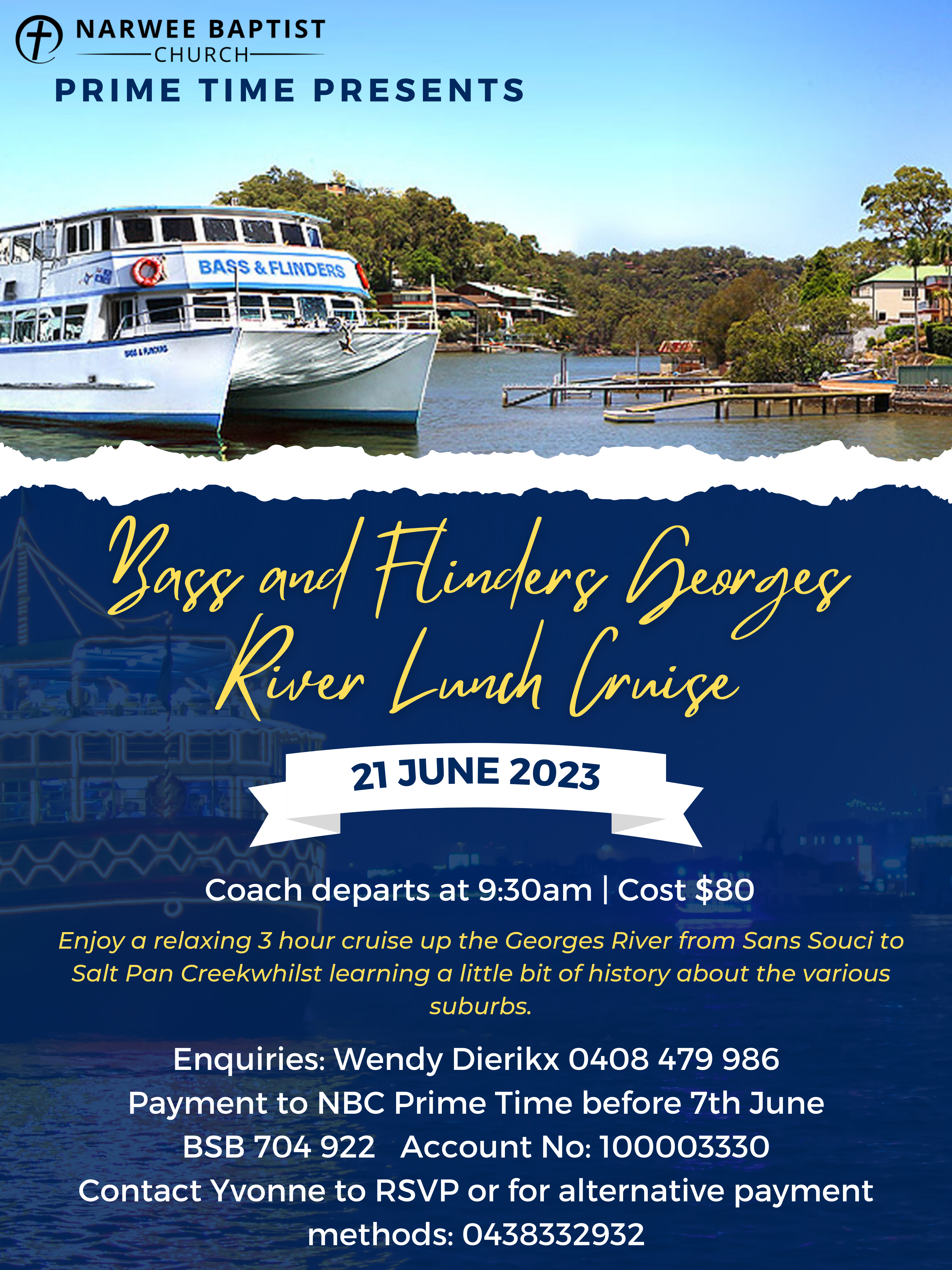Prime Time Bass and Flinders Georges River Lunch Cruise