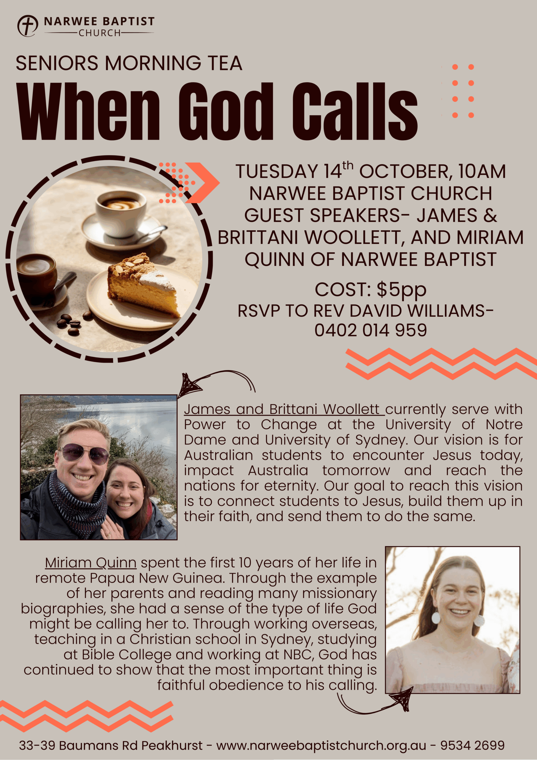 Seniors Morning Tea- When God Calls
